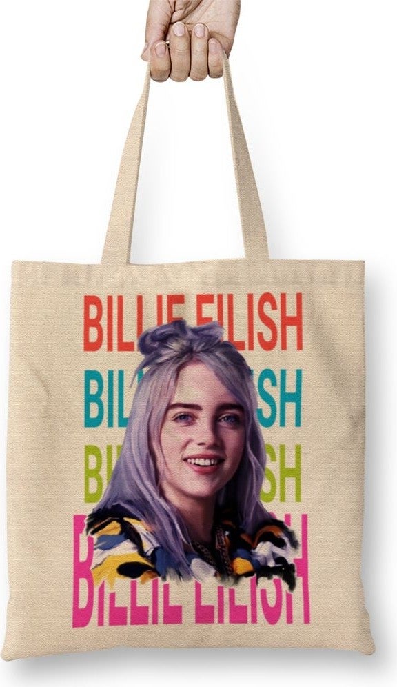 Baskı Dükkanı Print Shop Billie Eilish 013 Tote Bag Long Handle