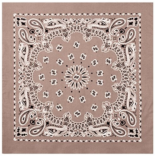 Rothco Trainmen Paisley Bandana – Multipurpose Outdoor Utility Survival Headwrap, 27" x 27", Khaki - Image 1