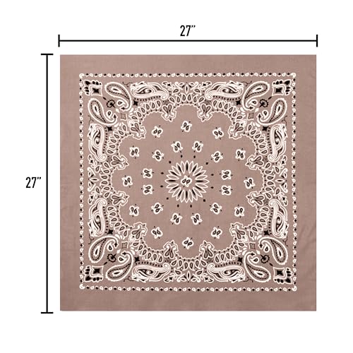 Rothco Trainmen Paisley Bandana – Multipurpose Outdoor Utility Survival Headwrap, 27" x 27", Khaki - Image 4
