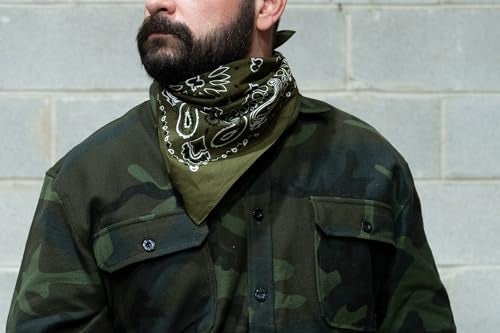 Rothco Trainmen Paisley Bandana – Multipurpose Outdoor Utility Survival Headwrap, 27" x 27", Khaki - Image 5