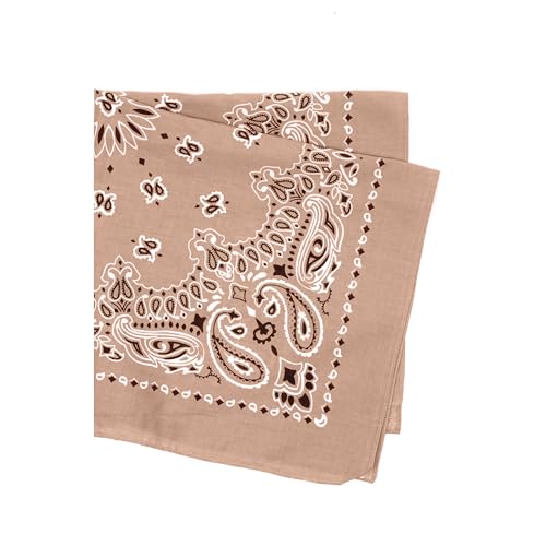Rothco Trainmen Paisley Bandana – Multipurpose Outdoor Utility Survival Headwrap, 27" x 27", Khaki - Image 2