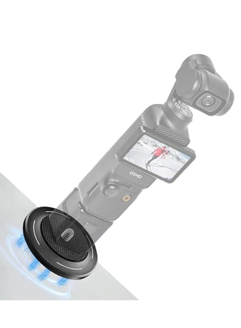 KASTWAVE Magnetic Camera Mount Stand Base for DJI Osmo Pocket 3/2, Insta360X4/X3/GO 3, GoPro Hero 12/11/10 Series, Camera Aluminum Base, Camera Accessories, Stable Bracket Non-Slip Support Adapter 1/4 Screw - Image 1