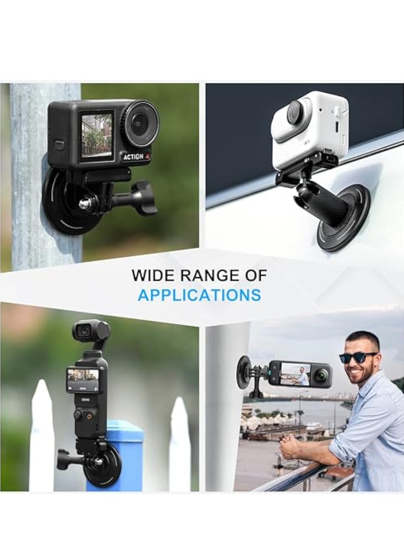 KASTWAVE Magnetic Camera Mount Stand Base for DJI Osmo Pocket 3/2, Insta360X4/X3/GO 3, GoPro Hero 12/11/10 Series, Camera Aluminum Base, Camera Accessories, Stable Bracket Non-Slip Support Adapter 1/4 Screw - Image 4