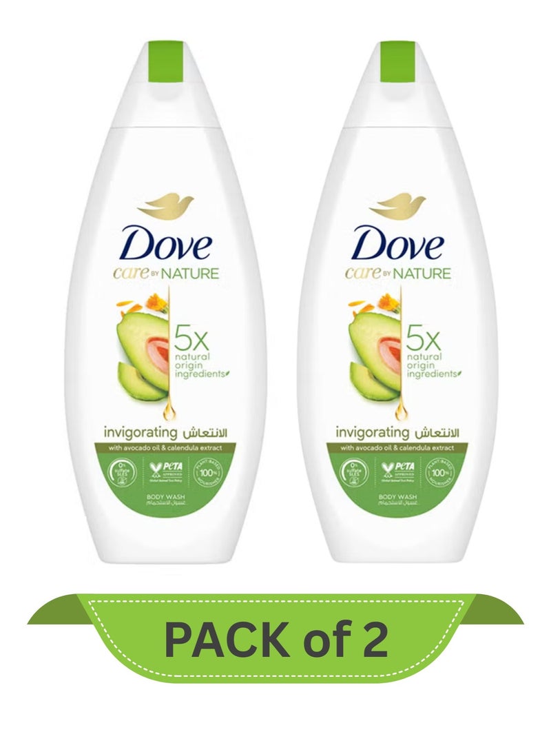 دوف غسول جسم منعش بالأفوكادو ونبات القطيفة أبيض 250 مل (عبوة من 2) - Image 1