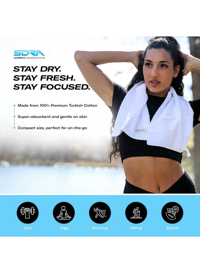 Suddora Cotton Sweat Towel (12”X34”), Cotton Gym Towels For Working Out, Soft & Breathable Sweat Absorbent Football Towels For Yoga, Sport, Running, Workout, Gym, Camping, Fitness &Workout (White) - Image 3