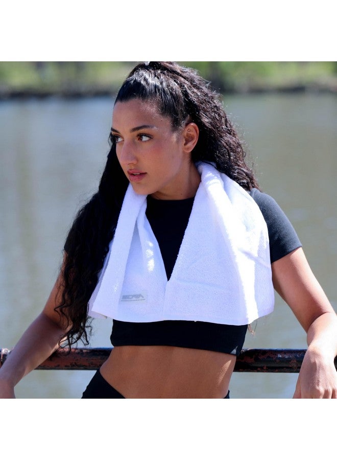 Suddora Cotton Sweat Towel (12”X34”), Cotton Gym Towels For Working Out, Soft & Breathable Sweat Absorbent Football Towels For Yoga, Sport, Running, Workout, Gym, Camping, Fitness &Workout (White) - Image 5