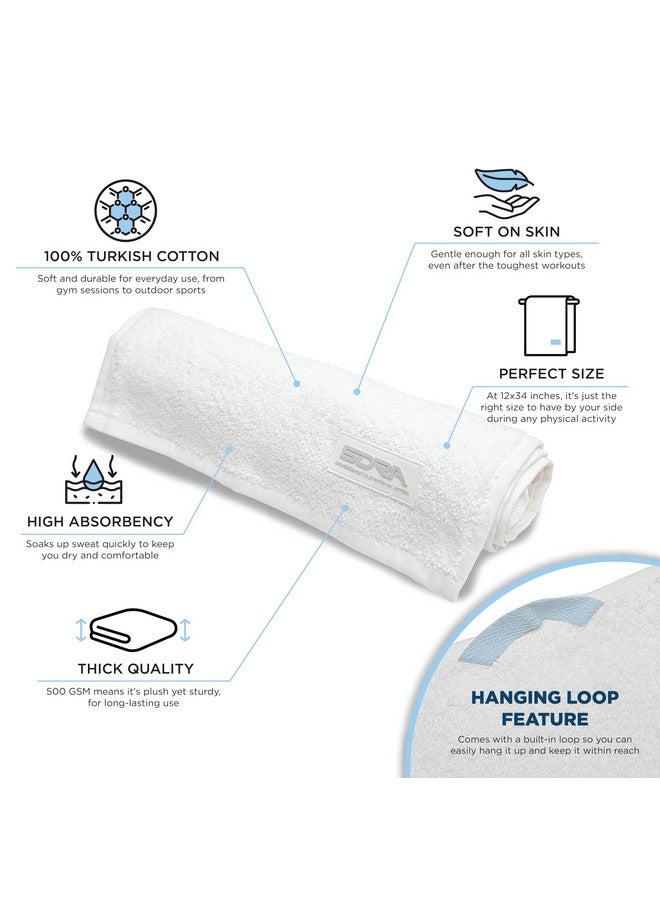 Suddora Cotton Sweat Towel (12”X34”), Cotton Gym Towels For Working Out, Soft & Breathable Sweat Absorbent Football Towels For Yoga, Sport, Running, Workout, Gym, Camping, Fitness &Workout (White) - Image 2