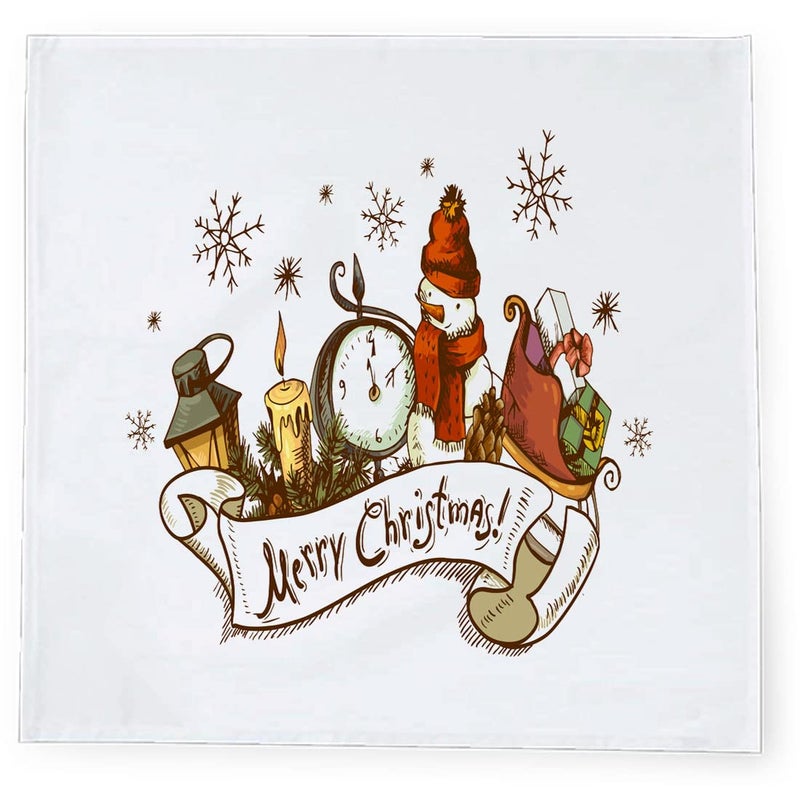 Khakee 6 Pcs Christmas Theme Silk Table Napkins 10x 10 for Xmas Decoration Christmas OrnamentsChristmas Giftxmas21711 - Image 3