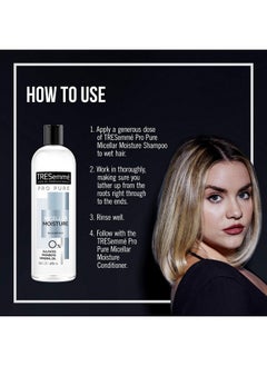 TRESemmé Pro Pure Shampoo For Daily Moisture Micellar Moisture Paraben Free Dye Free Moisture Shampoo 16 Oz  - Image 2