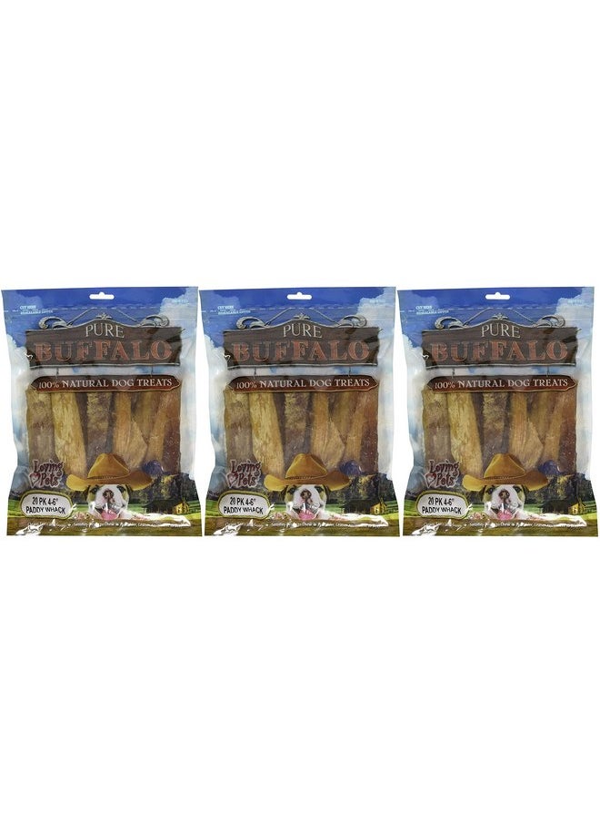 Loving Pets Loving Pets 60 Pack of Pure Buffalo Paddy Whack Backstrap Tendon Dog Treats, 4 to 6 Inch, Single Ingredient  - Image 1