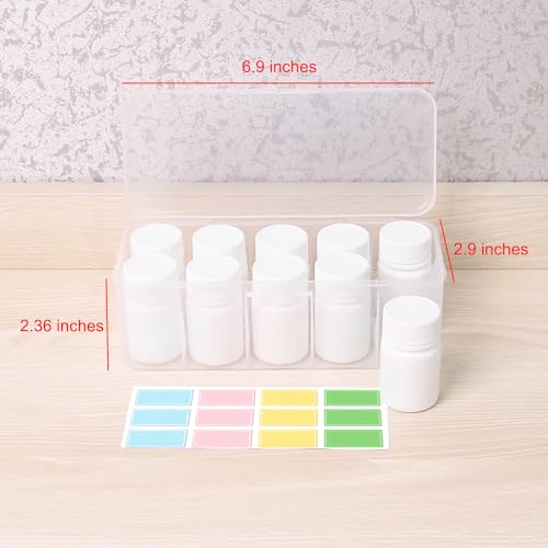 ePizdiz Small Plastic Empty Pill Bottle with Caps Labels for Travel Medicine Bottle Organizer Vitamin Container,10pcs(25ml) - Image 4
