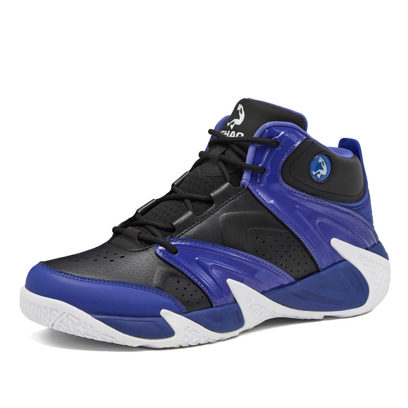 SHAQ Devastator High Top Basketball Shoes for Men, Indoor or Outdoor Court Basketball Mens Sneakers Size 8 to 15 - Black/Dark Blue/White, 10 Medium - Image 1