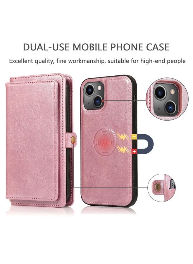 Zaboon Case For iPhone 13 mini Strong Magnetic Detachable Horizontal Flip Leather Case with Card Slots & Wallet For iPhone 13 Mini - Image 3