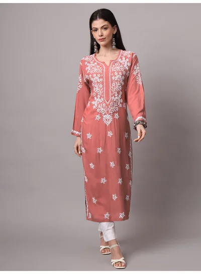 Alaya Hand Embroidered Chikankari Modal Kurta-AL4059