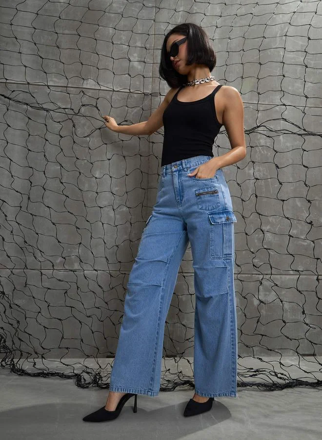 SASSAFRAS Sassafras Women Pleated Knee Cargo Jeans