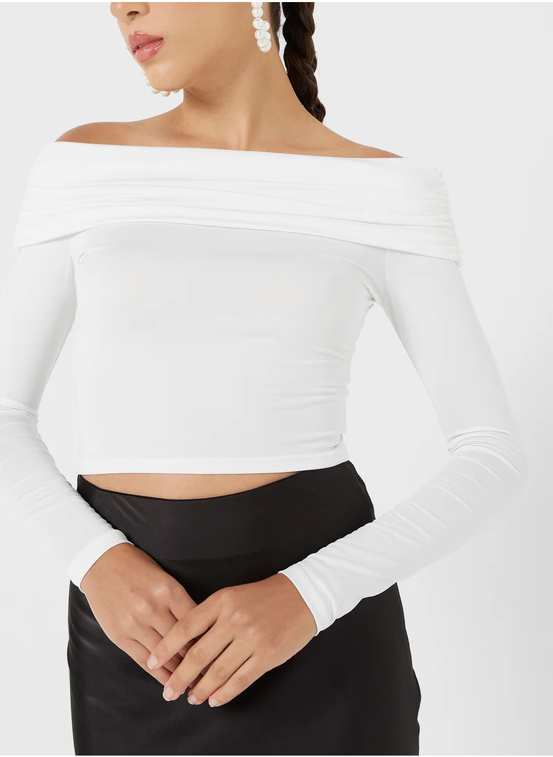 Ginger Off Shoulder Gather Detail Top