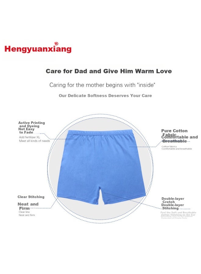 Hengyuanxiang Father's Day Gift Men's Underwear Men's Loose Plus Size Cotton Dad Boxer Shorts Cotton Combination Eight - Image 5