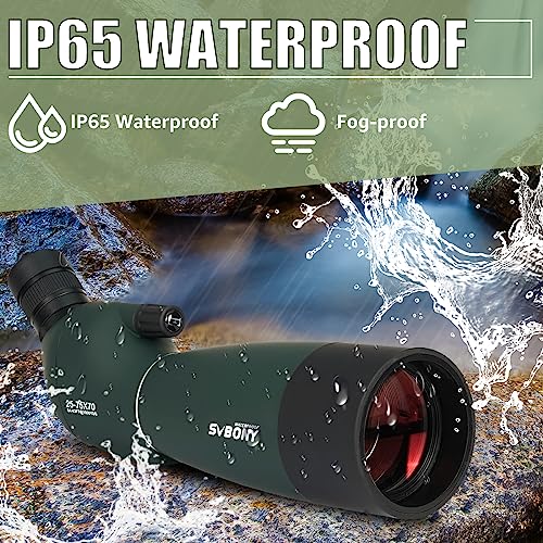 SVBONY SV28 Plus Spotting Scopes with Tripod, 25-75x70 Angled Spotter Scope with Phone Adapter, IP65 Waterproof Fogproof Long Range Spotting Scope for Target Shooting, Birding - Image 5