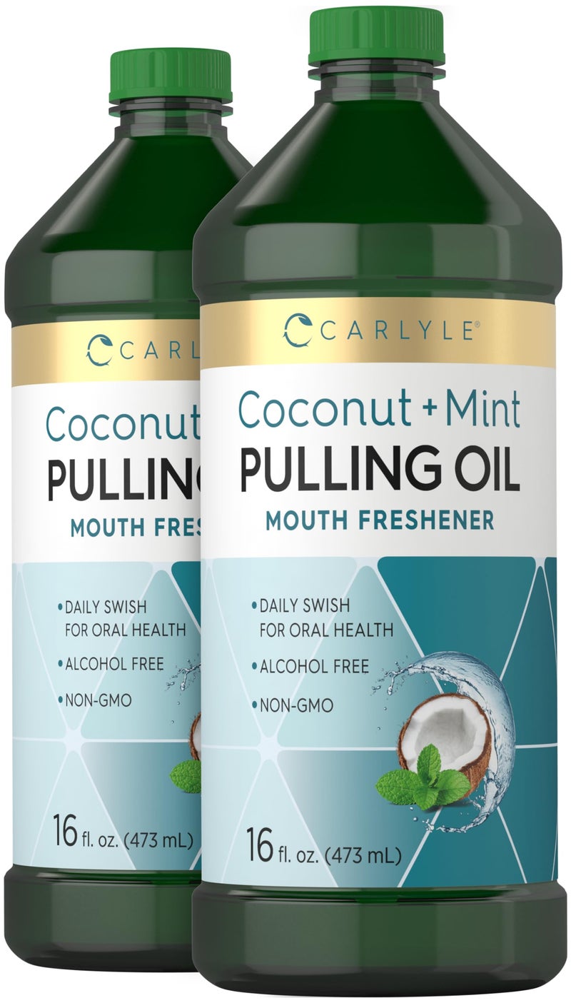 Carlyle Coconut and Mint Pulling Oil | 16 fl oz (Pack of 2) | For Teeth and Gums | Alcohol Free & Non-GMO - Image 1