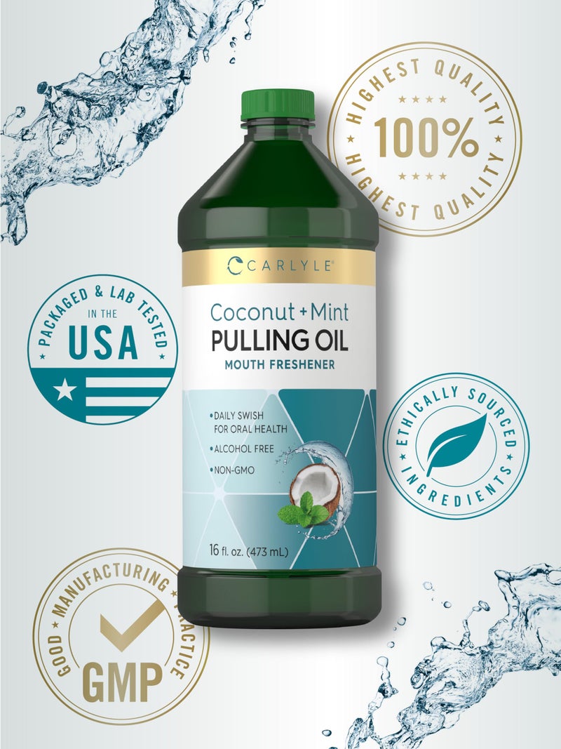 Carlyle Coconut and Mint Pulling Oil | 16 fl oz (Pack of 2) | For Teeth and Gums | Alcohol Free & Non-GMO - Image 4