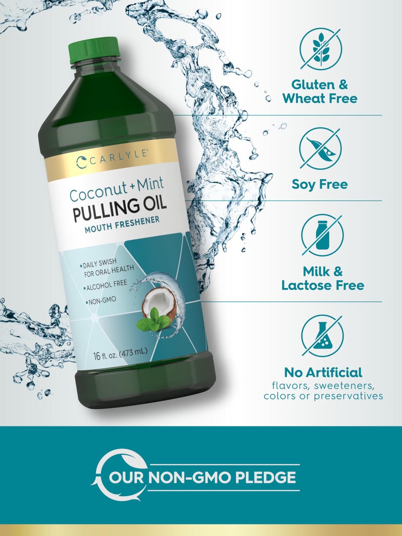 Carlyle Coconut and Mint Pulling Oil | 16 fl oz (Pack of 2) | For Teeth and Gums | Alcohol Free & Non-GMO - Image 3
