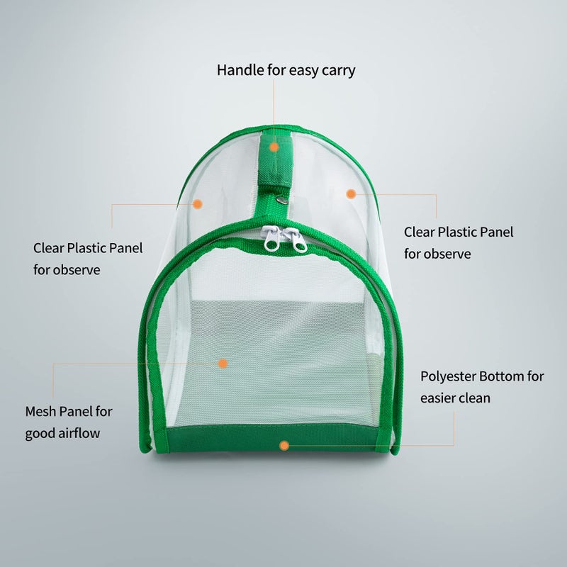RESTCLOUD Small Butterfly Habitat, Insect Mesh Cage, Caterpillar Enclosure, Critter Cage, Bug Terrarium Portable Carry Handle Easy to Observe 8 x 8 x 8 Inches - Image 2
