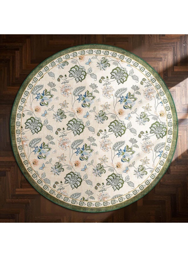 سجادة دائرية للأماكن الداخلية والخارجية بسمك 0.25 سم ، بتصميم 3D ، ضهر دوتس مانع للانزلاق ، مثالية لغرف النوم ، لغرف الصيوف ، حافظة سجاد ، غطاء سجادة - Image 3