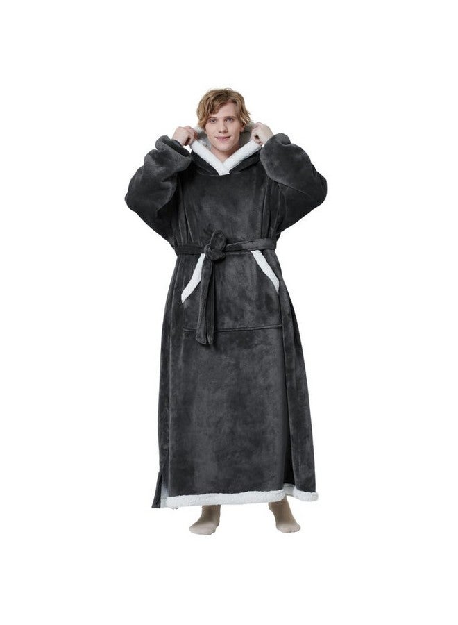 Bedsure Bedsure Wearable Blanket Hoodie, Cozy Long Hooded Blanket Sweatshirt as Mothers Day Hoodie Gifts for Mom Women, Oversize, Charcoal - Image 3