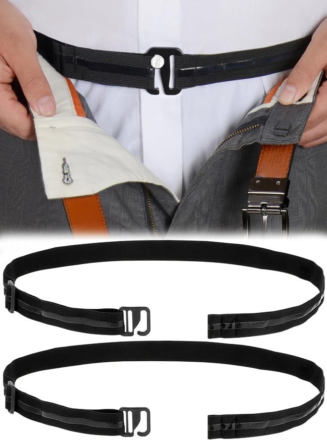 2Pcs Men Shirt Stays Shirt Lock Belt,Shirt Stays Adjustable Elastic Shirt Holder Keeps Shirt Tucked in for Men,Garter Belt Man Shirt Men’s Shirts Universal Men and Women Lock 110CM - Image 1