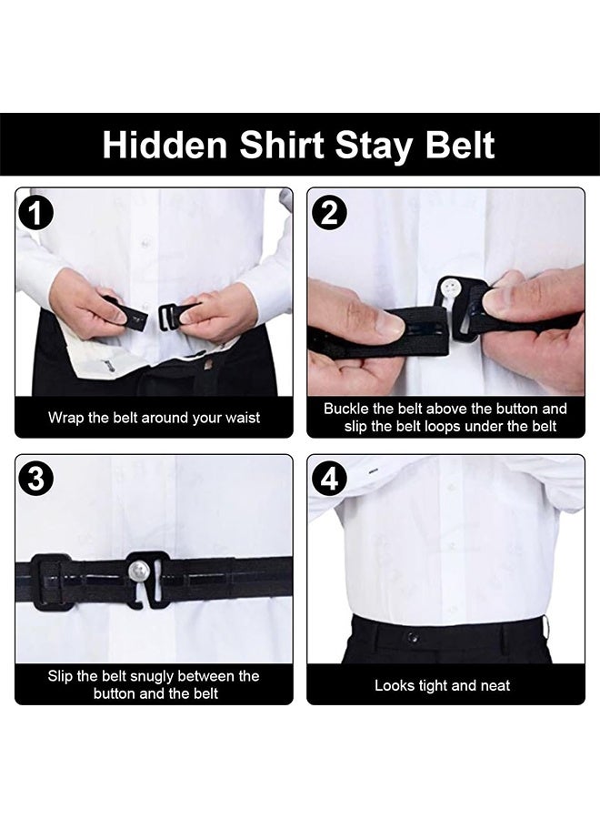 2Pcs Men Shirt Stays Shirt Lock Belt,Shirt Stays Adjustable Elastic Shirt Holder Keeps Shirt Tucked in for Men,Garter Belt Man Shirt Men’s Shirts Universal Men and Women Lock 110CM - Image 4