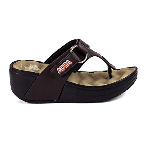 Adda Women's Brown & Beige Ethylene Vinyl Acetate Flip Flop - 6 UK - Image 4