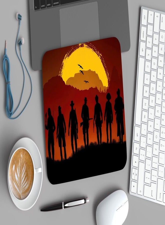 Custom Mouse Pad for Home Office Desk Size 9" x 7.5" Rubber Base Anti Skid (RDR2) - Image 1
