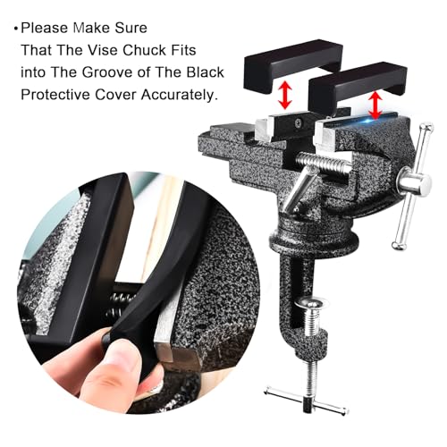 GOXAWEE جهاز تثبيت عالمي GOXAWEE، مشبك طاولة 3.15 بوصة، قاعدة دوارة 360°، مشبك صغير للمنزل، أداة تثبيت للأعمال الخشبية، قطع الأنابيب، مشاريع DIY الصغيرة، إنشاء الحرف، النحت والنمذجة - Image 2