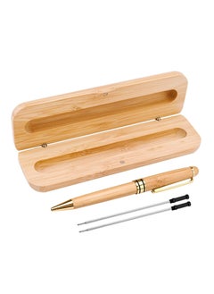 Excefore Wooden Ballpoint Pen Set, with Wooden Case Classic Ballpoint Writing Set, 2 Replacement Refills, Handmade Business Signature Pen, Natural Wooden Ballpoint Craft, Gift for Graduation, Wedding  - Image 1