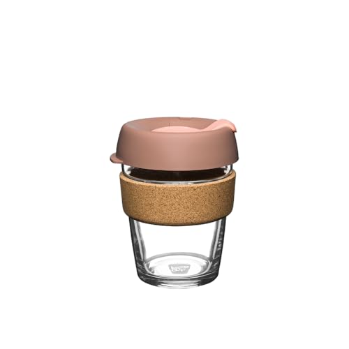 KeepCup Brew Cork, Reusable Glass Tumbler with Natural Cork, Tall Coffee Cup 12oz/340ml - Frappe - Image 1