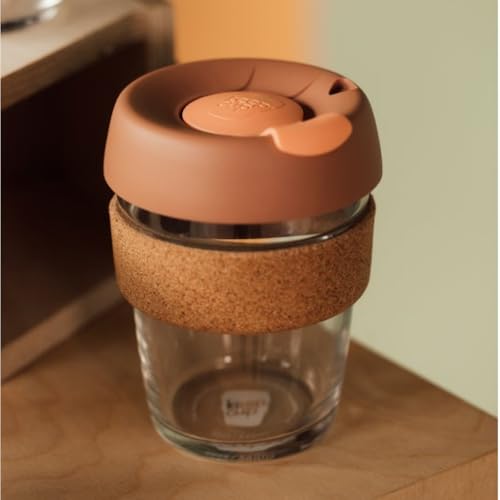 KeepCup Brew Cork, Reusable Glass Tumbler with Natural Cork, Tall Coffee Cup 12oz/340ml - Frappe - Image 2