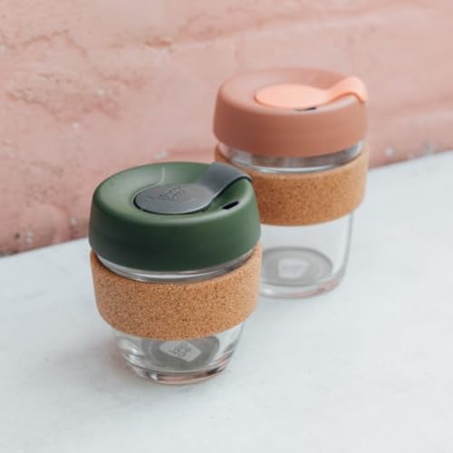 KeepCup Brew Cork, Reusable Glass Tumbler with Natural Cork, Tall Coffee Cup 12oz/340ml - Frappe - Image 5
