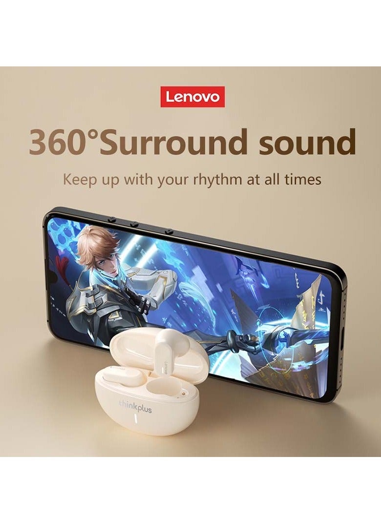 لينوفو سماعات بلوتوث LP19، سماعات أذن لاسلكية مريحة وخفيفة الوزن، سماعات رأس رياضية عالية الجودة HIFI، سماعة موسيقى مقاومة للماء مع ميكروفون مزدوج عالي الدقة، (قطعة واحدة، أسود) - Image 2