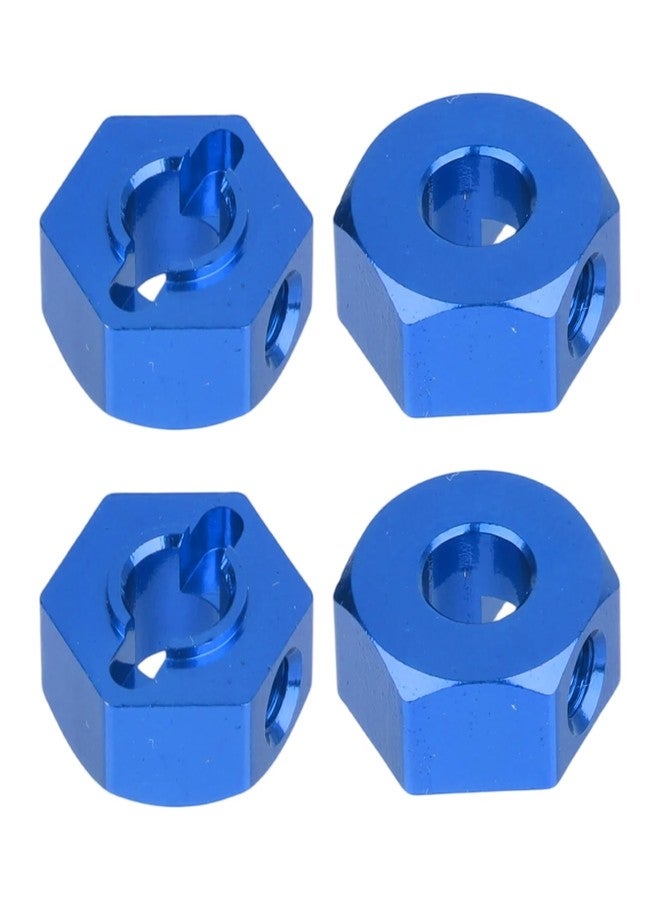 Hobbypark 12mm Wheel Hex Hubs 5mm Axle Hole Drive Adapter & M4 Lock Nuts for 1/12 1/10 RC Car Truck Buggy On Road RC Touring Racing Compatible with Traxxas Tamiya Redcat Axial Upgrades Parts (Blue) - Image 4