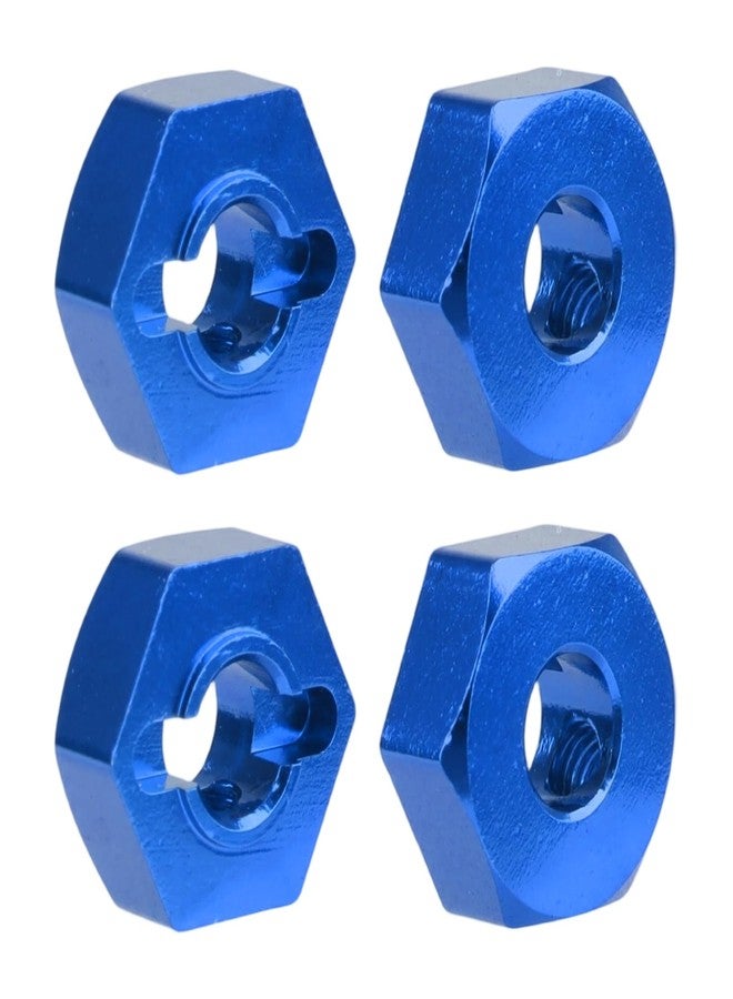 Hobbypark 12mm Wheel Hex Hubs 5mm Axle Hole Drive Adapter & M4 Lock Nuts for 1/12 1/10 RC Car Truck Buggy On Road RC Touring Racing Compatible with Traxxas Tamiya Redcat Axial Upgrades Parts (Blue) - Image 5