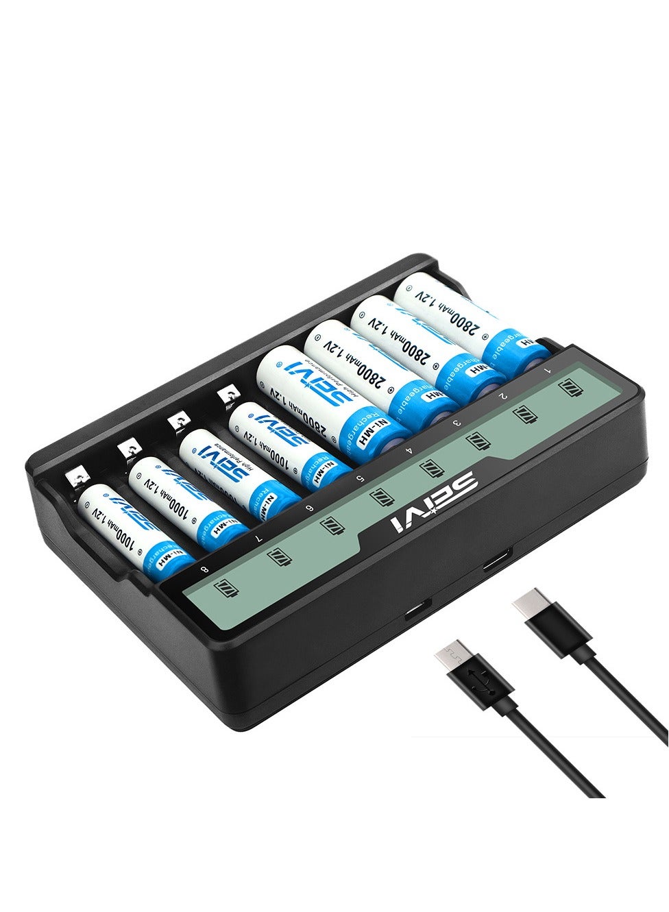 إس إي آي Sei sw-8np Usb 8 Slot Multifunctional Battery Charger usb
