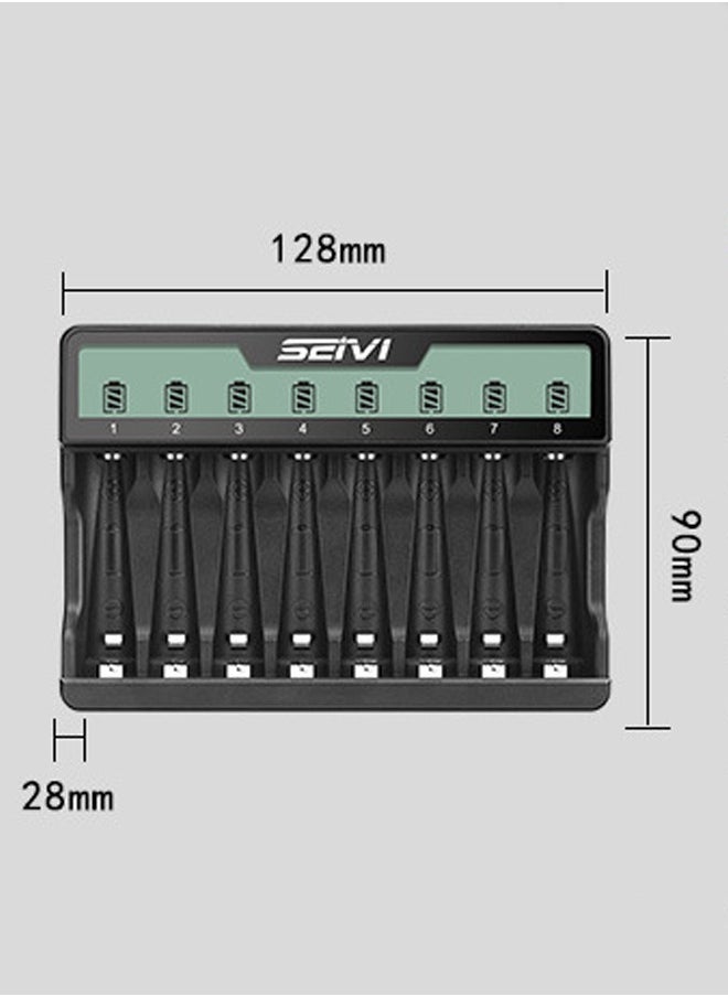 SEI - SW-8NP USB 8 Slot Multifunctional Smart Battery Charger for AA/AAA D/C Type 5/7 Rechargeable Batteries - Image 1