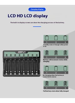 SEI SW-8NP USB 8 Slot Multifunctional Smart Battery Charger for AA/AAA D/C Type 5/7 Rechargeable Batteries  - Image 3