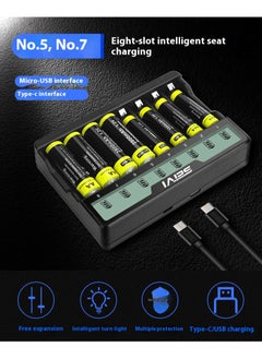 SEI SW-8NP USB 8 Slot Multifunctional Smart Battery Charger for AA/AAA D/C Type 5/7 Rechargeable Batteries  - Image 4