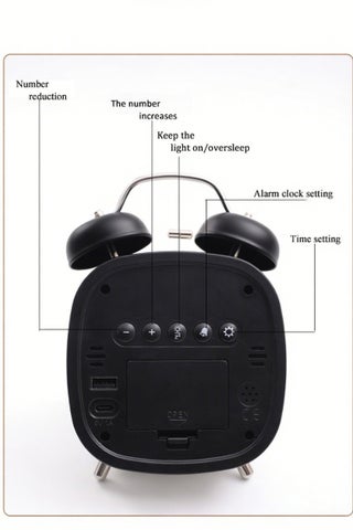 Twin Bell Alarm Clock, Loud Alarm Clock with Backlight, Silent Clock for Bedroom Home or Office, Great for Heavy Sleepers - view 4