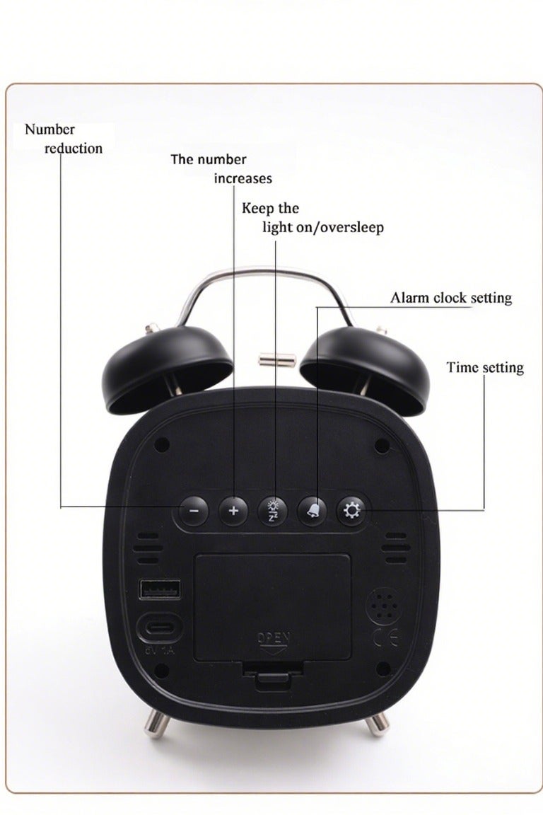 AHAKAC Twin Bell Alarm Clock, Loud Alarm Clock with Backlight, Silent Clock for Bedroom Home or Office, Great for Heavy Sleepers - Image 4