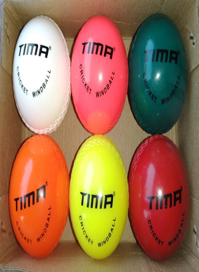 TIMA Cricket Wind Balls Practice Beach Indoor Outdoor (Pack of 6) (Multicolor) - Image 1