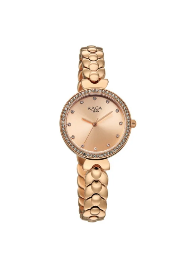 TITAN Titan Raga Showstopper Quartz Analog Rose Gold Dial Rose Gold Metal Strap Watch For Women 95357wm01