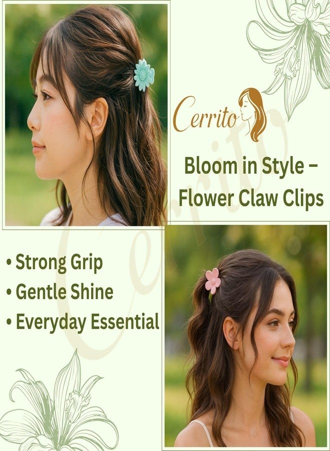 Cerrito 6 Pcs Small Mix Hair Claw Clips for Women & Girls - Durable Nonslip Mini Hair Accessories perfect for styling Thick & Thin Hair, Everyday, Party & Office Styling, Multicolor - Image 3
