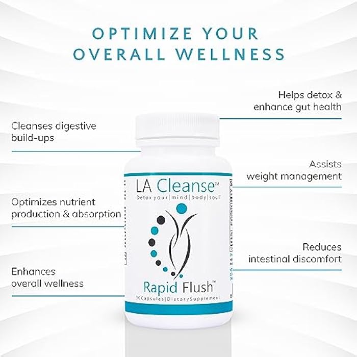 LA Cleanse 15 Day Cleanse and Detox - Rapid Flush 15 Day Gut Cleanse for Detox, Colon Cleanse, Gut Support - Enhance Digestion with Cascara Sagrada, Senna Leaf, Psyllium Husk - Capsules 30 Count - Image 5